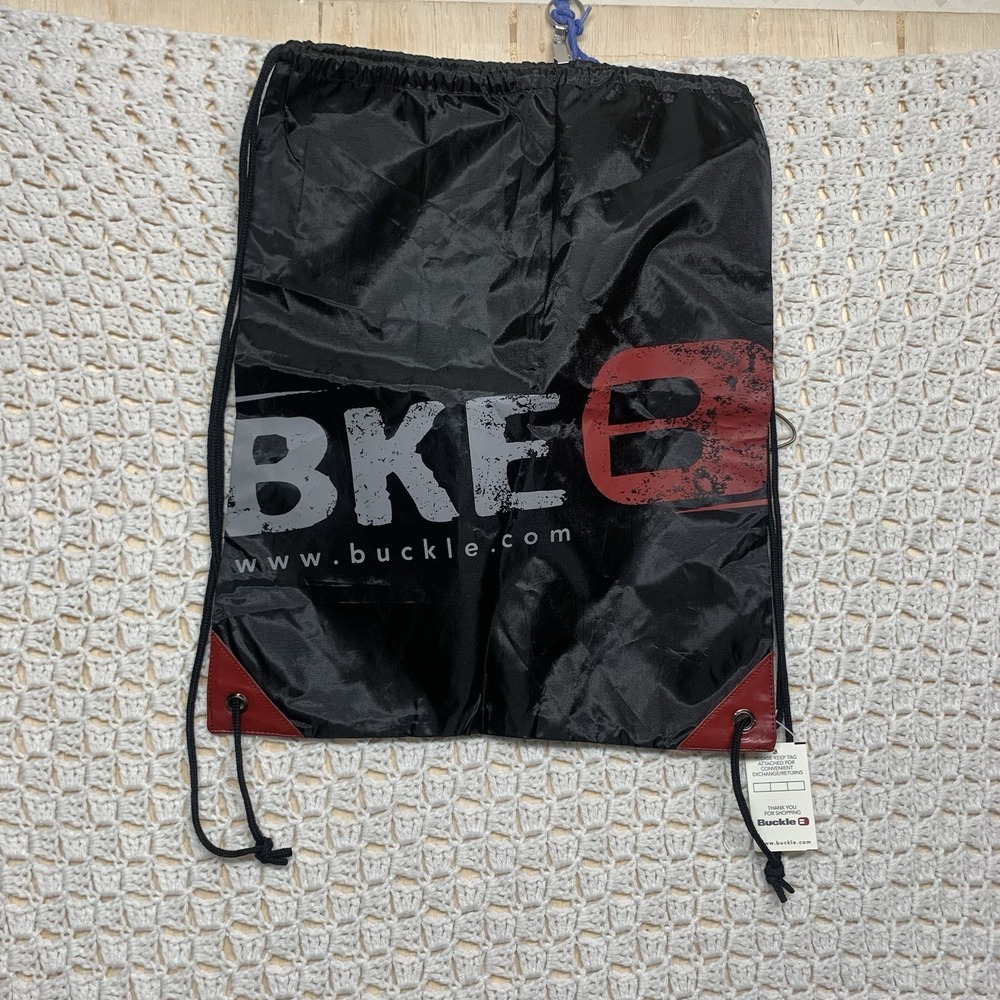 BKE BUCKLE ‎ Backpack Drawstring Duffle Bag  Unisex Bisbag Black NWT